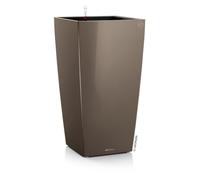 Lechuza Pot d'intérieur Cubico Premium 40 – Réserve d'eau intégrée, Taupe brillant 40×40×75 cm