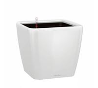Lechuza - Pot de Fleurs d'Interieur - Premium Quadro Ls - Réserve d'Eau Intégrée - Coloris Blanc - 28 x 28 x 26 cm