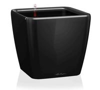 Lechuza - Pot de Fleurs d'Interieur - Premium Quadro Ls - Réserve d'Eau Intégrée - Coloris Noir - 21 x 21 x 20 cm