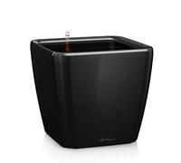Lechuza - Pot de Fleurs d'Interieur - Premium Quadro Ls - Réserve d'Eau Intégrée - Coloris Noir - 21 x 21 x 20 cm