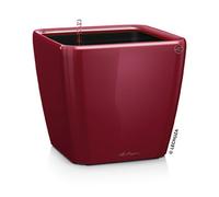 LECHUZA Pot de fleurs QUADRO Premium LS 43 Rouge Scarlet brillant | Pot de fleurs avec système d'arrosage | Surface brillante | 43 x 43 x 39 cm | 16187