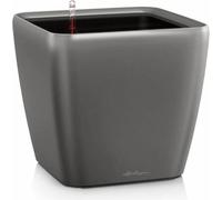 LECHUZA Pot de fleurs QUADRO Premium LS 50 Anthracite métallique | Pot de fleurs avec système d'arrosage | Surface métallique | 50 x 50 x 46,5 cm | 16283