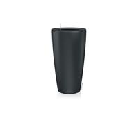 Lechuza Pot de Fleurs Rondo Premium 40, Gris Basalte Mat, avec système d'irrigation, indicateur de Niveau d'eau et bac à Plantes, Surface Mate, diamètre 40 x 75 cm, 15742