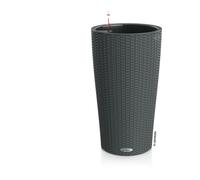 LECHUZA-Pot de plantes CILINDRO Color 23 gris ardoise | Colonne de plantes avec système d'arrosage et bac à plantes | Surface mate | Ø 23 x 41 cm | 13943
