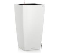 LECHUZA Pot de plantes CUBICO Color 30 Blanc | Pot de plantes avec système d'arrosage | Surface mate | 29,5 x 29,5 x 56,5 cm | 13130