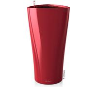 LECHUZA Pot de plantes DELTA Premium 40 Rouge Scarlet brillant | Colonne de plantes avec système d'arrosage | Surface brillante | Ø 39 x 75,5 cm | 15559