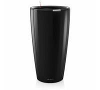 LECHUZA Pot de plantes RONDO Premium 40 Noir brillant | Colonne de plantes avec système d'arrosage | Surface brillante | Ø 40 x 75 cm | 15749