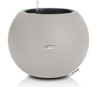 LECHUZA Pot PURO Color 50 brun sable | Pot avec système d'arrosage et bac à plantes | Aspect tissé | Ø 49 x 41,5 cm | 13348
