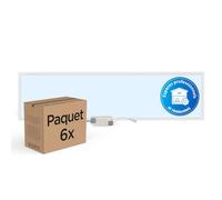 LECOM Lot de 6 Panneaux LED 120x30 - Dalle LED Encastrable Blanc Froid 4000lm 5 ans de garantie Pave pour Faux Plafond Plafonnier Lumiere du Jour Rectangulaire (6500K)