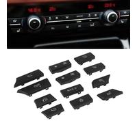 Lecreatekit Bouton d'interrupteur de chauffage A/C, compatible avec BMW Series F07 F10 F11, série 6 F06 F12 F13, série 7 F01 F02 F03 F04, OEM 61319313923, 12 pièces de rechange noires