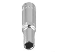 Lecreatekit Douille à choc profonde de 4 à 14 mm, entraînement hexagonal en acier au chrome vanadium pour liquet, outils de réparation automobile, argent, 50 mm (6 mm)