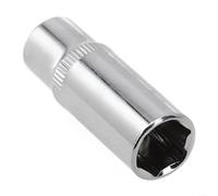 Lecreatekit Douille à choc profonde de 4 à 14 mm, entraînement hexagonal en acier au chrome vanadium pour liquet, outils de réparation automobile, argent, 50 mm (13 mm)