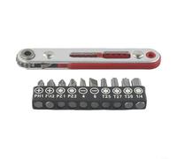 Lecreatekit Mini liquet 90 degrés avec 10 embouts - Outil réversible à tête plate pour réparation de bricolage - Longueur : 10 cm