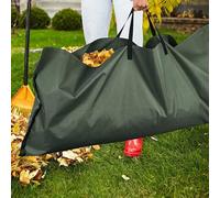 Lecreatekit Sac à déchets de jardin réutilisable en tissu Oxford robuste avec poignées pour pelouse, cour, débris, herbe coupée et rangement Vert 145 x 124 cm