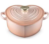 LeCreuset Cocotte cœur avec bouton cœur 20 cm | Pêche : Pêche Couleur : Pêche