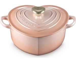 LeCreuset Cocotte cœur avec bouton cœur 20 cm | Pêche : Pêche Couleur : Pêche