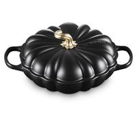 LeCreuset, plat à rôtir Gourmet en forme de citrouille, 28 cm | Couleur : Noir. Couleur : Noir