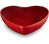 LeCreuset Plat de service en forme de cœur en grès 30 cm | Rouge cerise : Rouge cerise Couleur : Rouge cerise