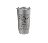 Lecteur banjo Vitruvian Man Leonardo Da Vinci Country Music Gobelet isotherme en acier inoxydable double paroi