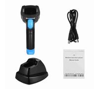 Lecteur de Codes à Barres sans Fil 1D 2D QR avec Base de récepteur de Chargement USB, Distance de Transmission de 100 m, Scanner de Barre Portable Longue portée pour la Gestion (1D)