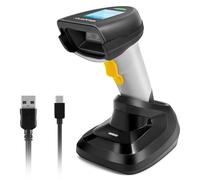 Lecteur de codes-barres 1D CCD sans fil avec base intelligente – 2,4G et USB avec câble, scanner manuel plug-and-play