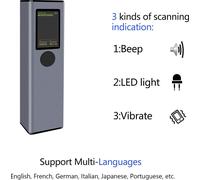 Lecteur de codes-barres 2D-1D-QR avec écran TFT, connexion sans fil 3-en-1 BT et 2,4 GHz, son et vibration, assistance immédiate, stockage hors ligne