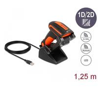 Lecteur de codes-barres industriel Delock 1D et 2D pour 2,4 GHz ou Bluetooth