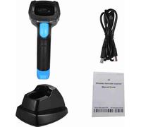 Lecteur de codes-barres QR 1D/2D sans fil avec berceau USB - distance de transmission de 100 m pour le commerce de détail et les entrepôts