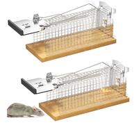 Lectorias 2 Pièces piege a Rat Cage réutilisable, piège à Souris Vivante Sensibilité Ajustable, nasse a Rats sans Tuer, Efficace Attrape Rat pour Garage, Grenier, Jardin, Maison, Cuisine