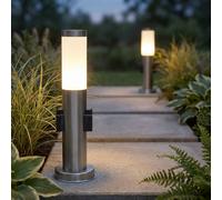 LED 2er Set Extérieur Réverbère Distributeur de Courant Inox D X H 8x45 CM E27