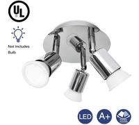 LED 3 spots orientables, plafonnier salle de bain, chrome, GU10 Cuisine moderne plafonnier applique murale (ampoule non incluse)