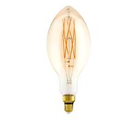 Eglo Lampe LED E27 dimmable très grande taille, ampoule ambrée Big Size, éclairage rétro forme bougie, 8 watts (correspond à 60 watts), 806 lumens, blanc chaud, 2100 Kelvin, E140, Ø 14 cm
