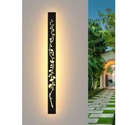 LED Applique Exterieure Longue Éclairage Mural Ginkgo Noire Ip65 Étanche 3000k 32W Aluminium Villa Applique Murale Pour Jardins Patios Éclairage Terrasse Intérieures Salon Escalier Applique,100CM