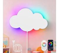 LED Applique Murale Chambre Enfant RGB Dimmable Lampe Murale avec Télécommande et APP Veilleuse Moderne RGB à Intensité Variable avec Prise pour Chambre à Coucher Salon Hôtels Nuage Éclairage Mural