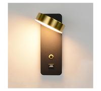 LED Applique Murale Intérieure avec Interrupteur 9W Lampe de Chevet 3000K Lumière Chaude Lampe de Lecture Murale Reglable a 350° Avec port USB pour Salon Chambre Bureau Hôtel Couloir Escaliers