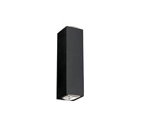 LED Applique Murale Tony Noir Intempéries IP54 Aluminium Carré Moderne Terrasse