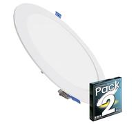 LED ATOMANT 2x Downlight LED Encastrable Découpe 200mm 20W Blanc Froid | Diamètre 220mm, 6500K, 1800 lumens, Driver inclus