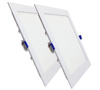 LED ATOMANT Lot de 2 Panneau LED Encastrable Downlight Carré 220mm 20W, CCT (Sélecteur de Couleur Blanc Chaud, Neutre et Froid), Coupe 205mm, 1800 Lumens, Driver inclus