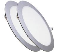 LED ATOMANT 2x Panneau LED Rond Argent Découpe 280mm 24W Blanc Chaud