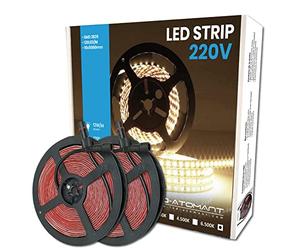 LED ATOMANT 2x Rouleau 5m Ruban LED 220V 12W/m Blanc Froid IP65