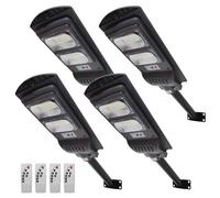 LED ATOMANT 4x Lampadaire LED Solaire 100W Blanc Froid IP65 Capteur Poteau | Télécommande