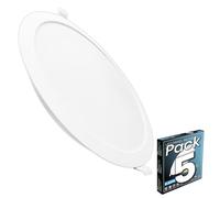 LED ATOMANT Lot de 5 Panneau LED Encastrable Downlight Rond 220mm 18W, Couleur Blanc Froid (6500K), Coupe 190mm, 1650 Lumens, Driver intégré, Pour Plafond Cuisine Salle de Bains