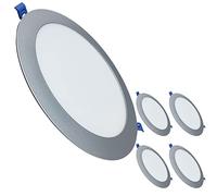LED ATOMANT 5x Panneau LED Rond Argent Découpe 205mm 20W CCT 3000-6500K