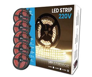 LED ATOMANT 5x Rouleau 5m Ruban LED 220V 12W/m Blanc Froid IP65