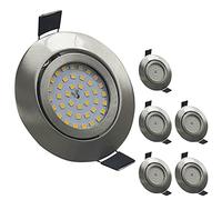 LED ATOMANT 6x Downlight LED Encastrable Acier Découpe 75mm 7W Blanc Chaud