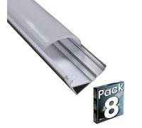 LED ATOMANT 8x 1m Profilé Aluminium pour Ruban LED 45° Forme V