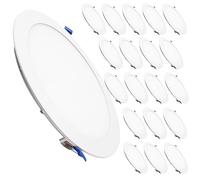 LED ATOMANT Lot de 20 Panneau LED Downlight Rond 240mm 20W, CCT (Sélecteur de Couleur Blanc Chaud, Neutre et Froid), Coupe 220mm, 1800 Lumens, Driver inclus