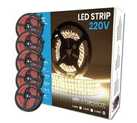 LED ATOMANT Lot de 5 Rouleau de 5 mètres de Ruban LED Directe 220V, 12W/m, Couleur Blanc Froid (6500K), Imperméable (IP65), Coupe tous les 10cm