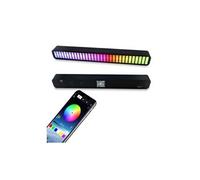 Led barre lumineuse noir rgb contrôle du son musique niveau lampe de rythme pc configuration de bureau rétro-éclairage voiture