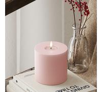 LED Bougie pilier Ø 10 x 10 cm Rose clair Lyserød